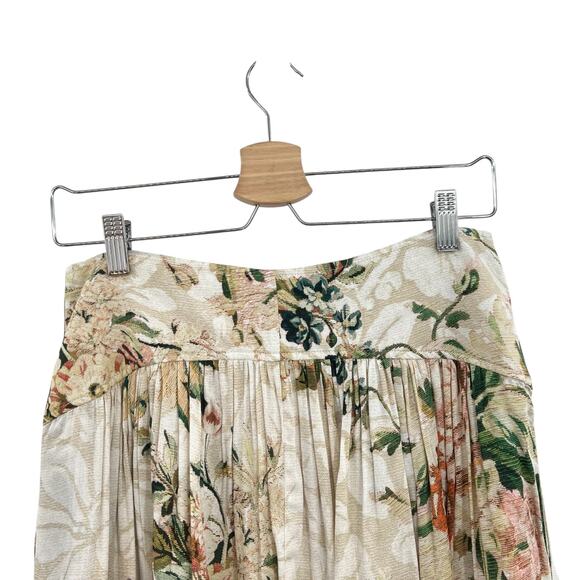 Peruvian Connection Leilani Skirt Floral Button Front A-Line Pleated Size US 6 - Picture 7 of 10